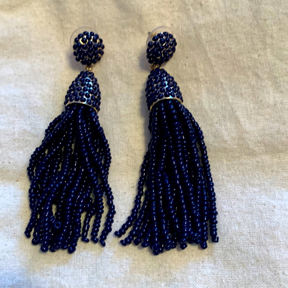 Baublebar navy and gold beaded earrings